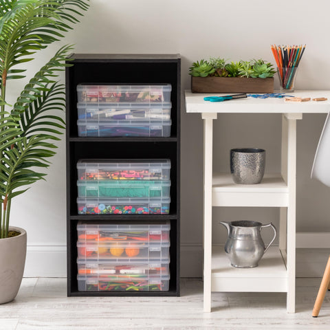 IRIS USA card stock and embossing-folder storage keeps contents dust-free.