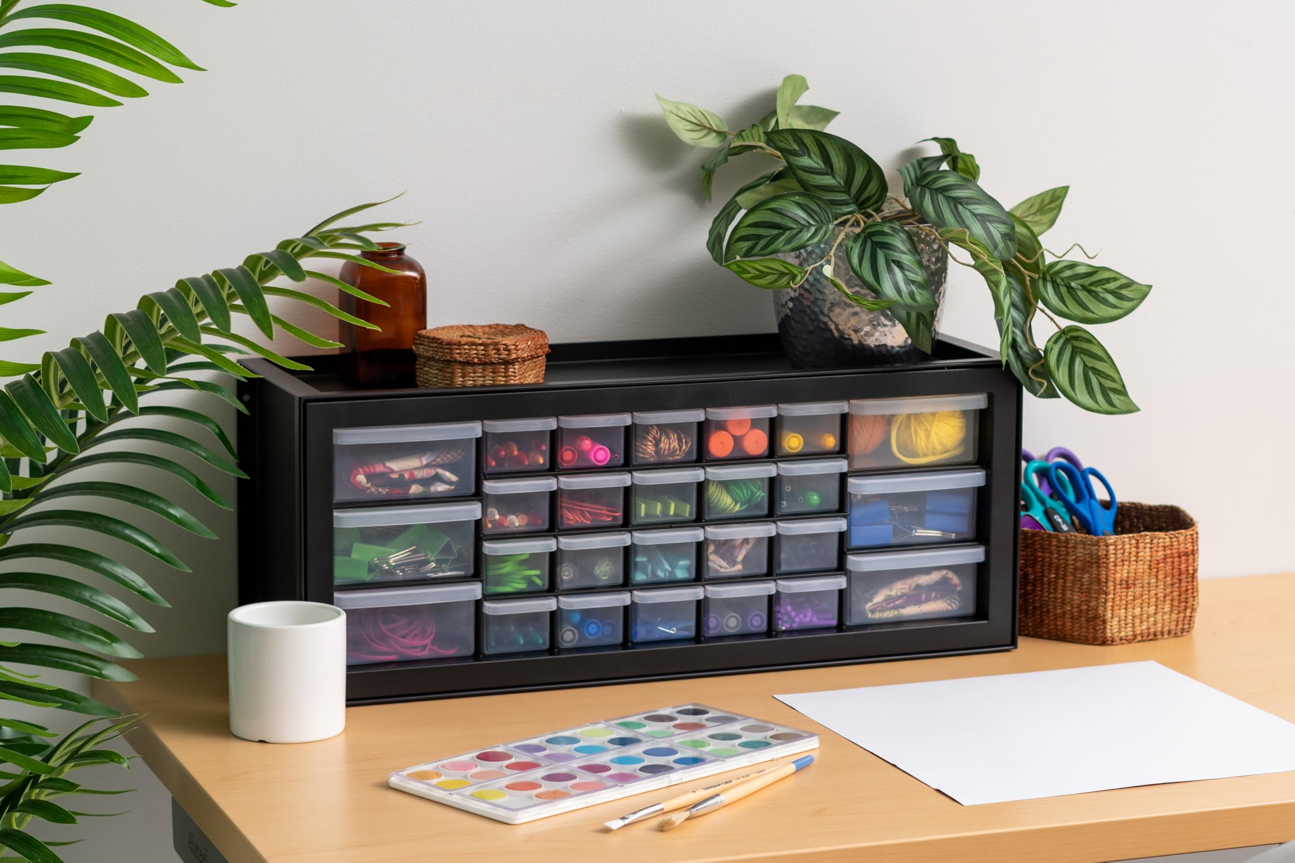 IRIS USA classroom storage for stickers, crayons, beads and more
