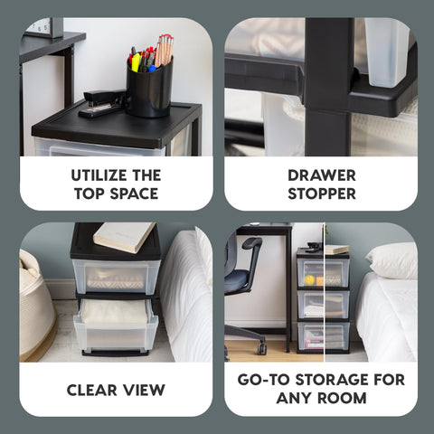 IRIS USA clear drawers open for quick visibility and access.