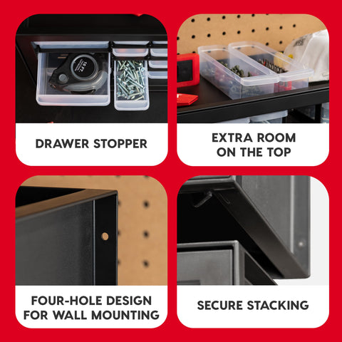 IRIS USA clear-drawer design enables quick identification of contents