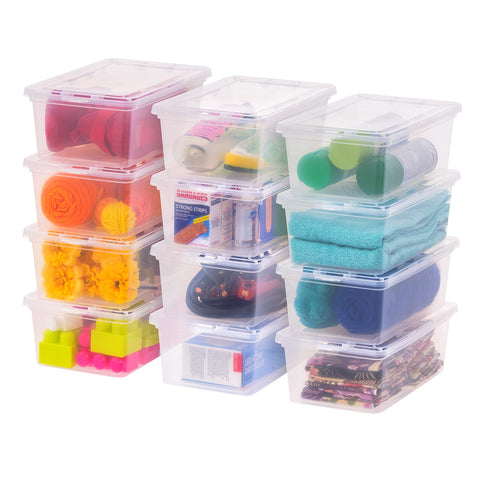 IRIS USA 7qt clear storage box shows contents at a glance for quick organization.