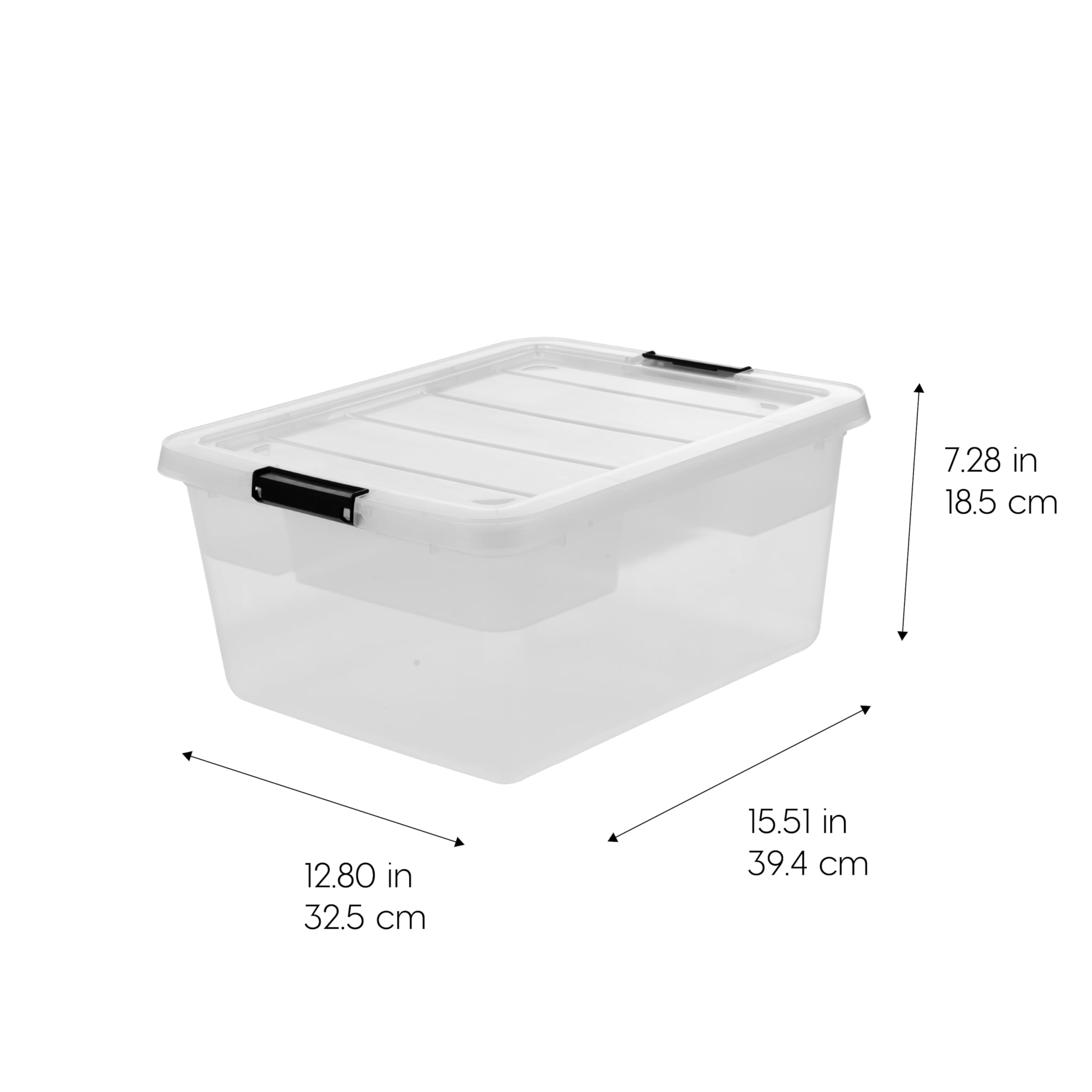 IRIS USA clip box translucent body offers quick visibility of contents.