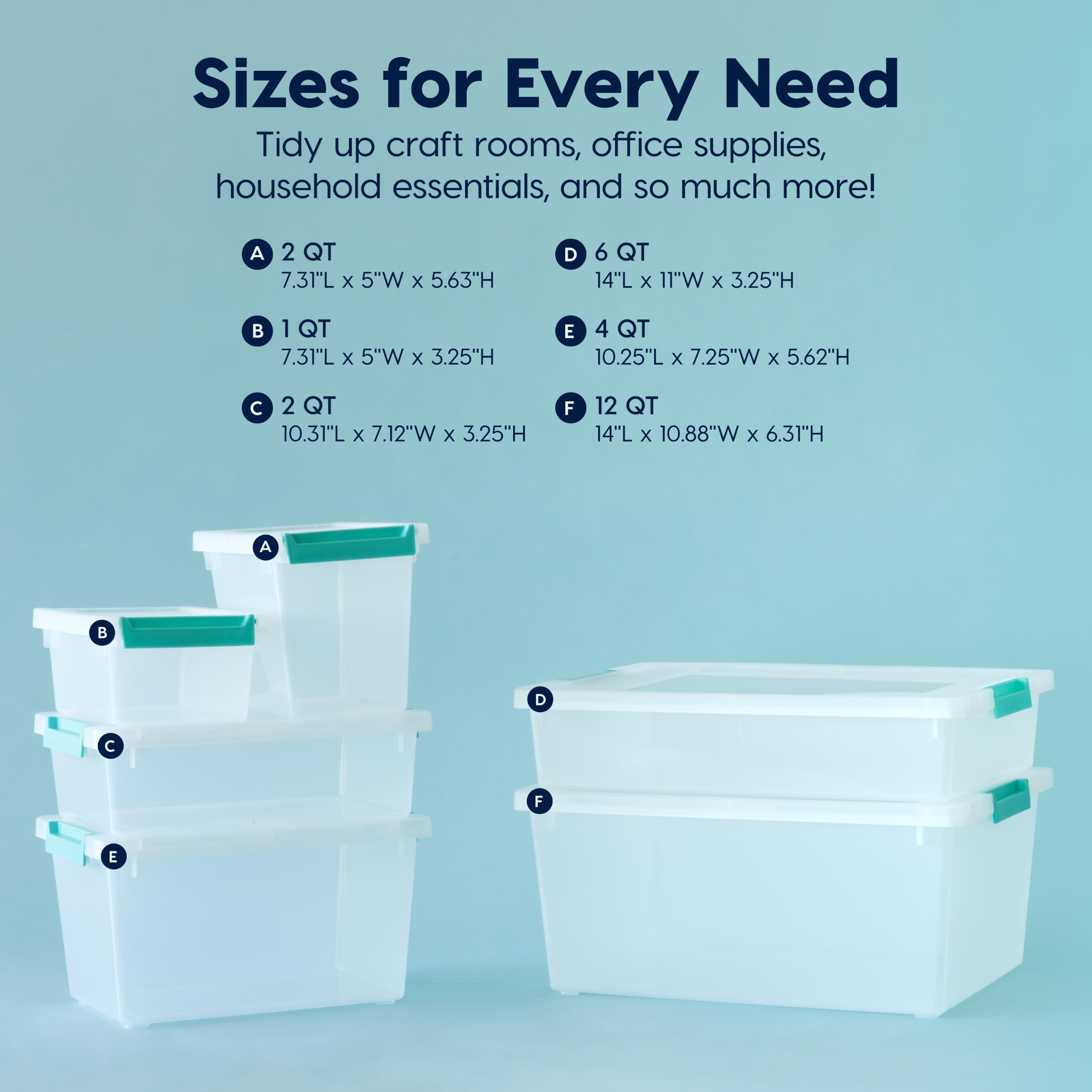IRIS USA 2 Qt bins tucked under a desk, maximizing compact storage space.