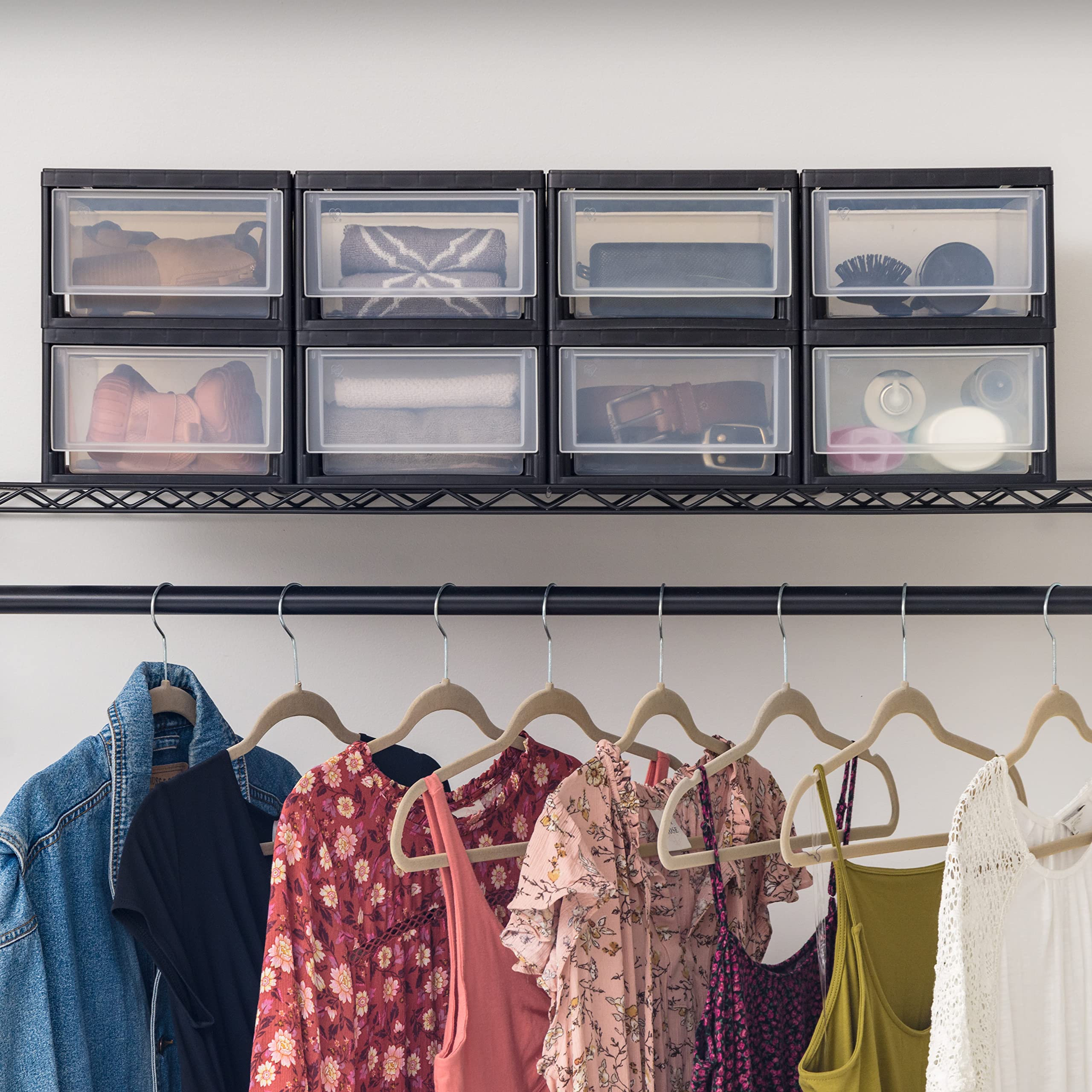 IRIS USA coral frame privacy keeps stored items discreet.