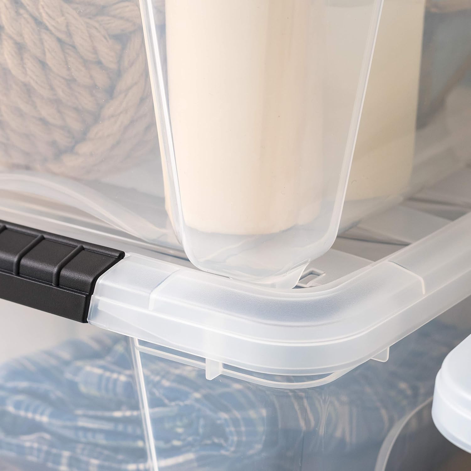 IRIS USA durable clear bins help organize spaces at a glance
