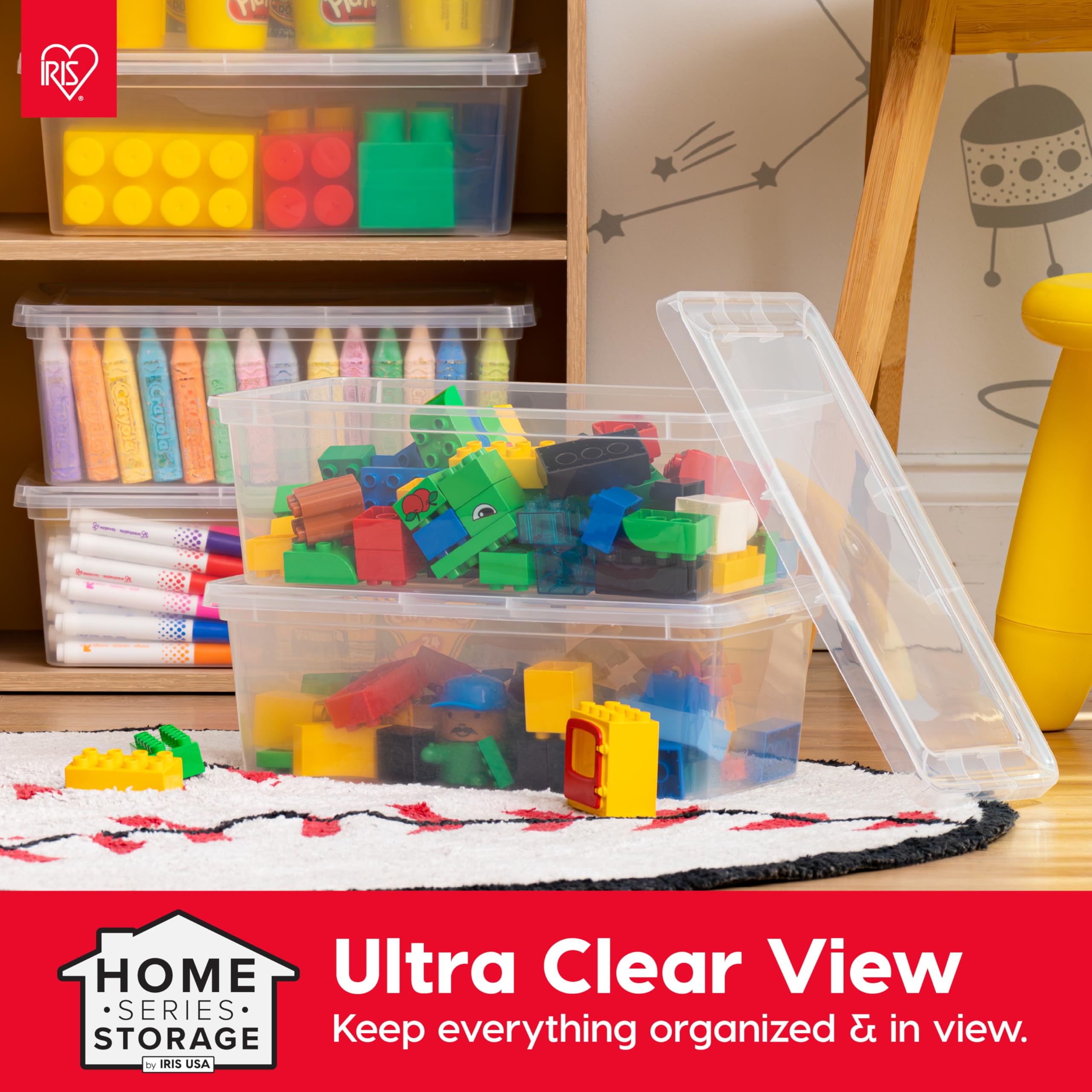 IRIS USA durable plastic container with sturdy construction for daily use.
