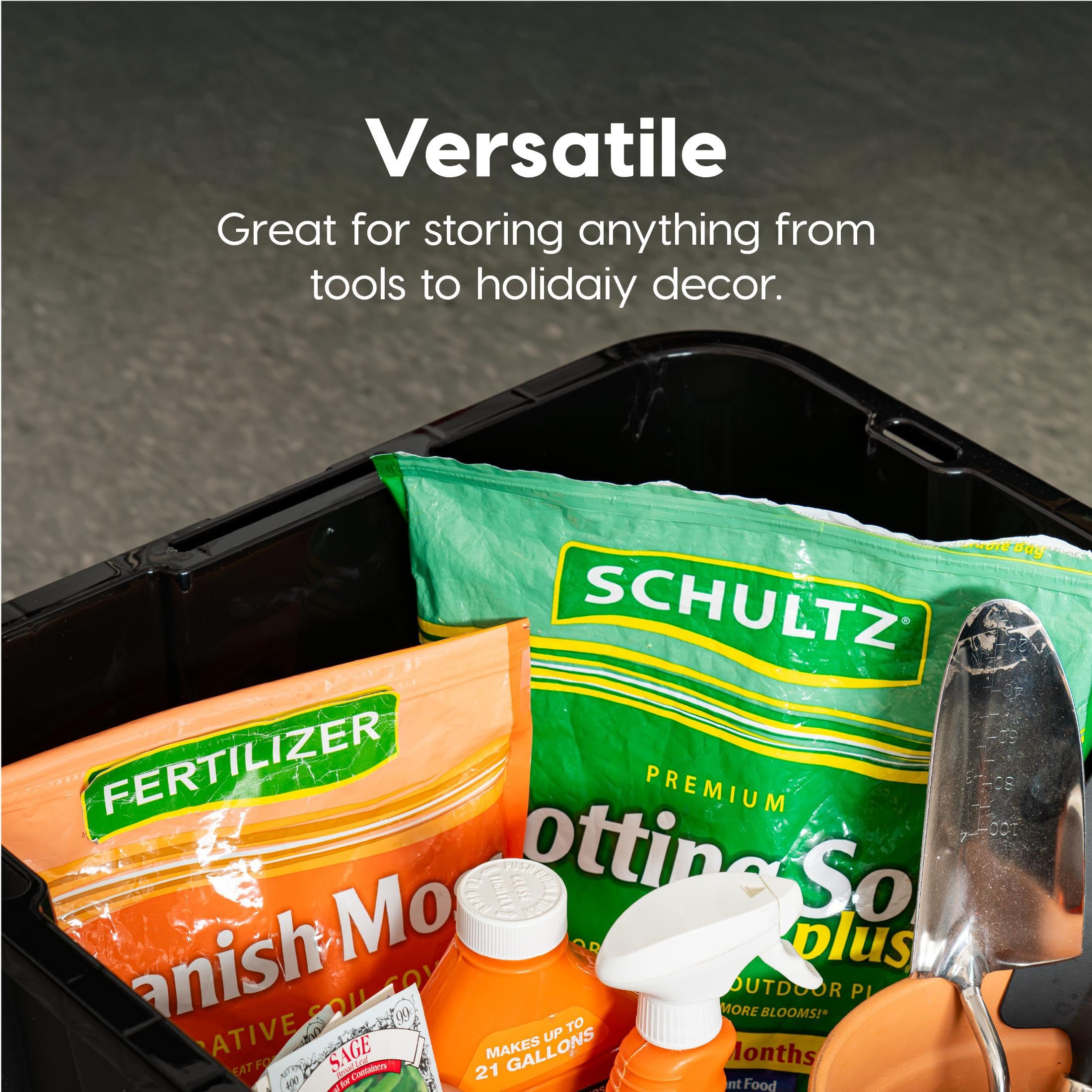 Grooved lid and body enable stable stacking during transport with IRIS storage bin