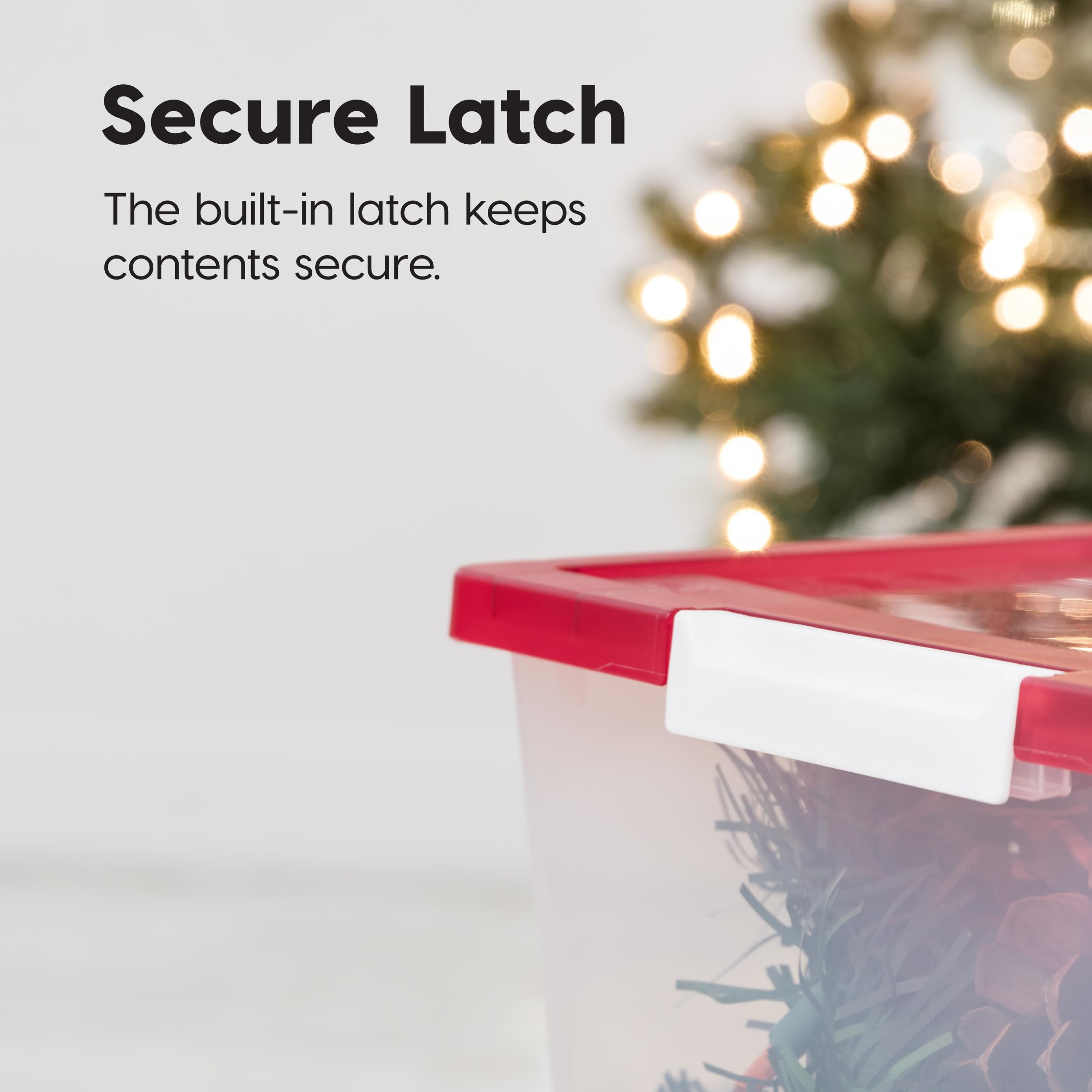 IRIS USA holiday decor bin for ornaments and seasonal items, protecting them from dust.