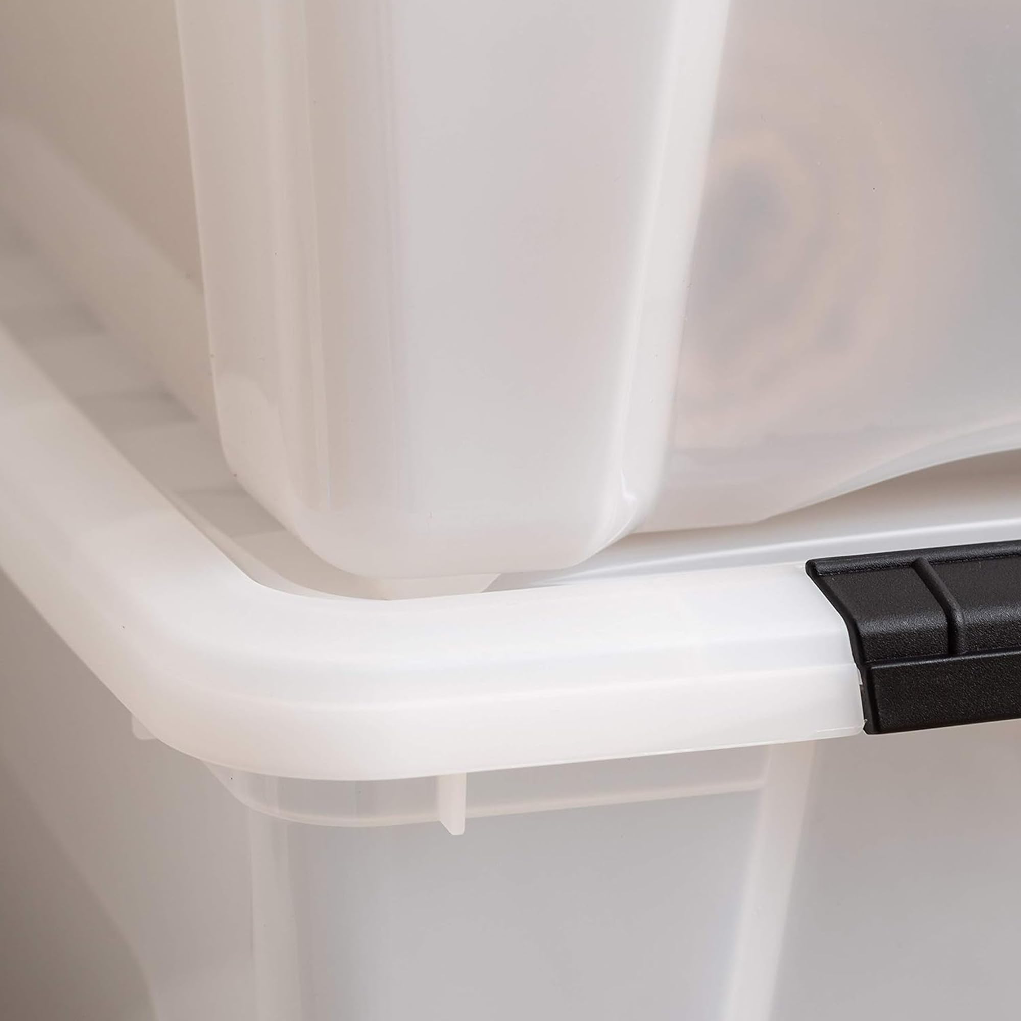 IRIS USA versatile storage bin for shoes, seasonal items, and more.