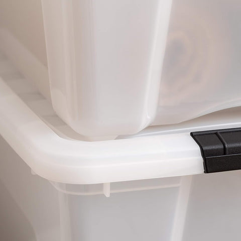 IRIS USA versatile storage bin for shoes, seasonal items, and more.