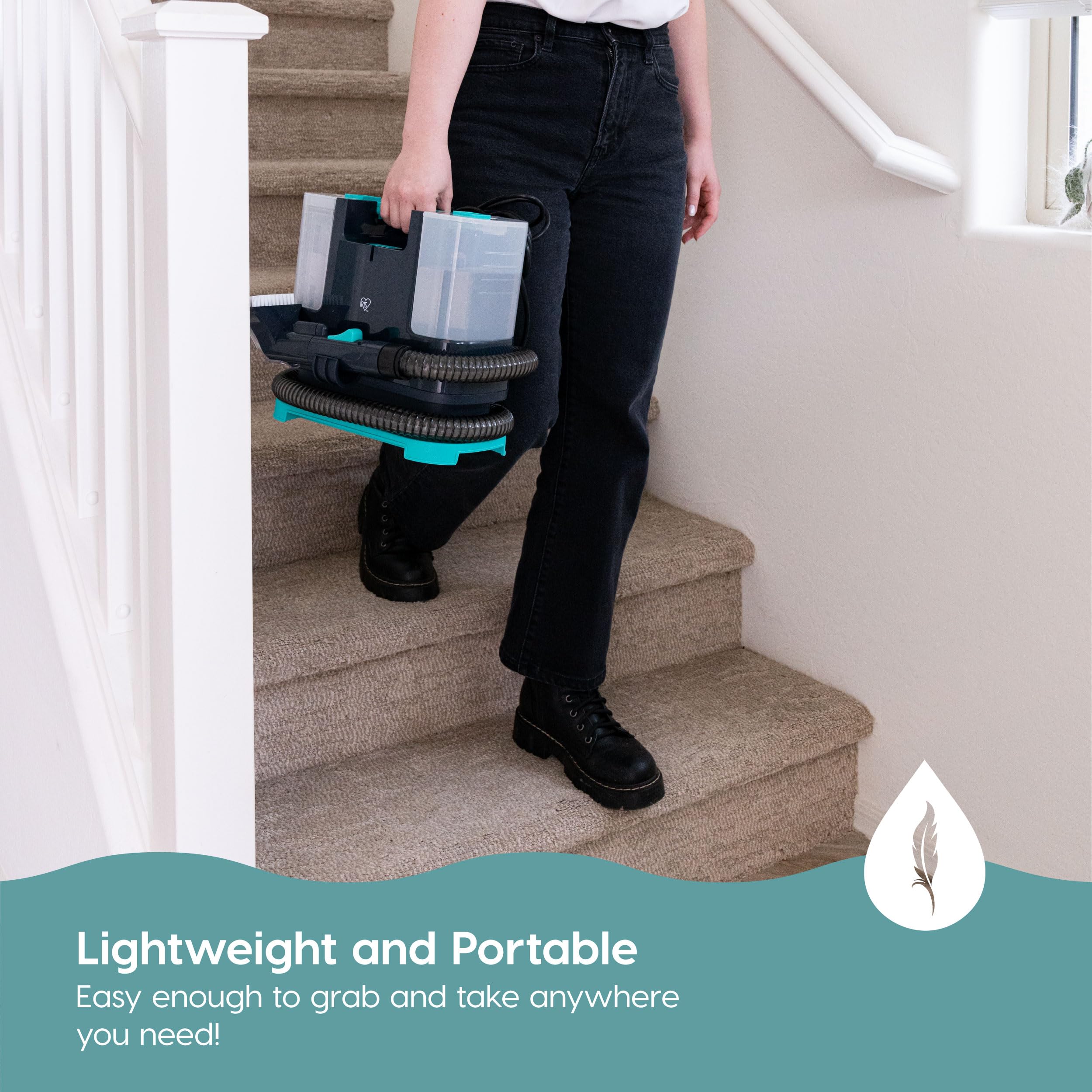 IRIS USA lightweight portable design ideal for cleaning on the go