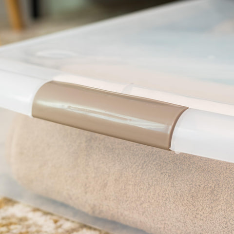 IRIS USA under-bed bin ideal for seasonal items and holiday extras.