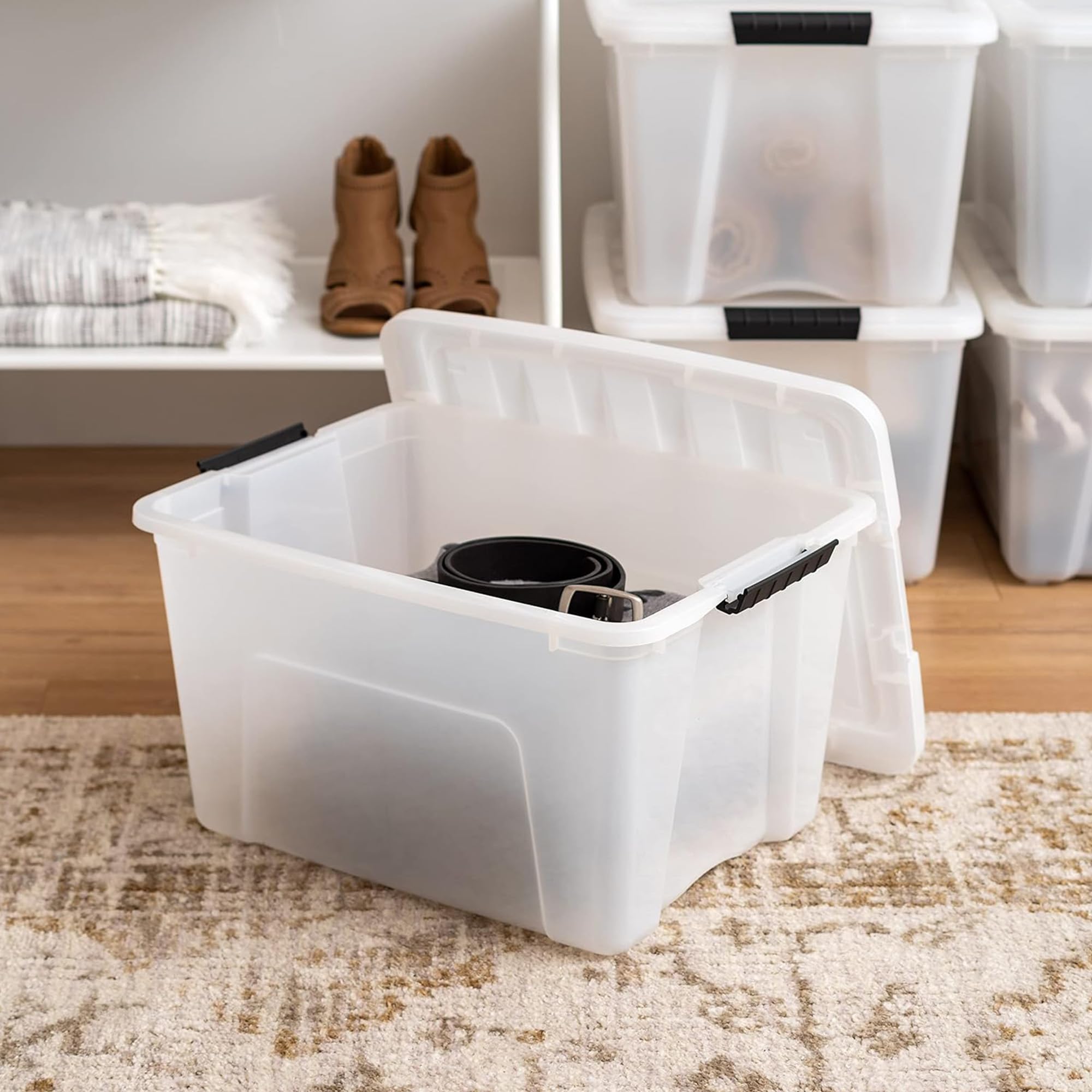 IRIS USA nestable durable container saves space when not in use.
