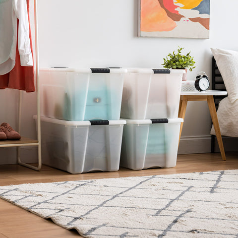 IRIS USA pearl discreet storage bin preserves privacy while organizing