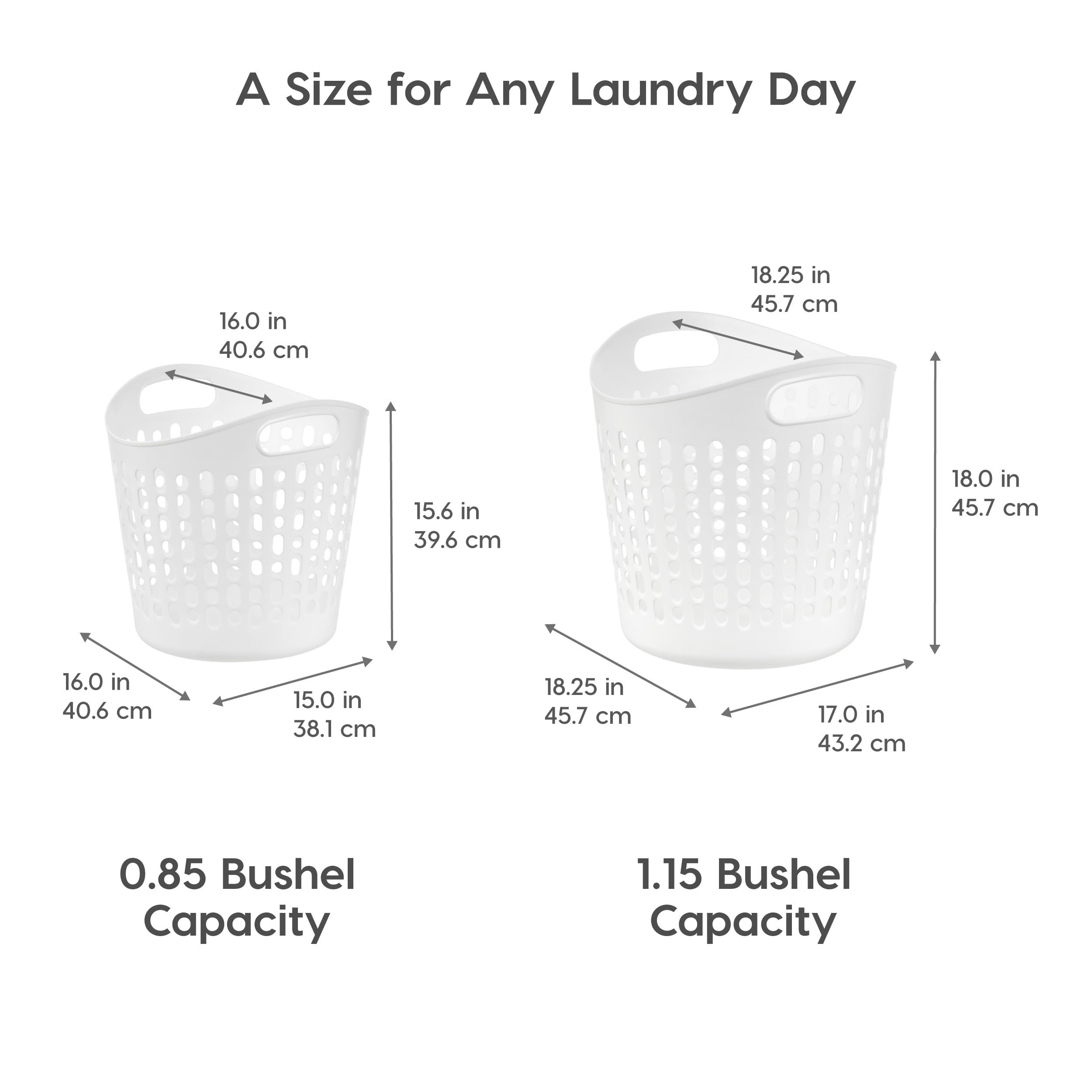 IRIS USA 27L basket, side view with handles, easy lifting