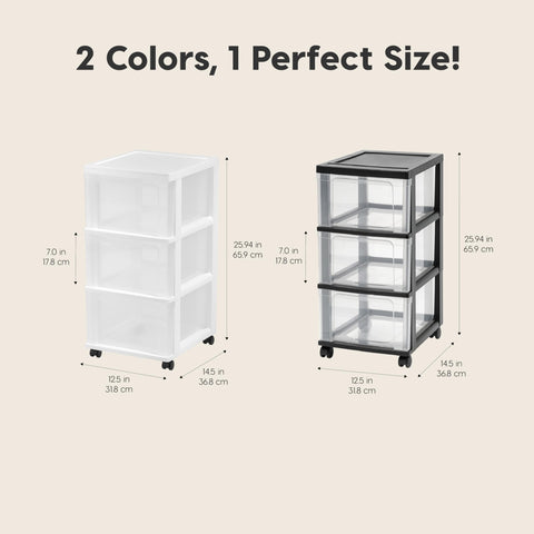 IRIS USA rolling cart side view shows portable mobility for small spaces.