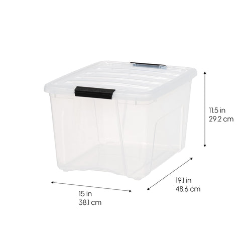IRIS USA see-through bin for quick content identification.