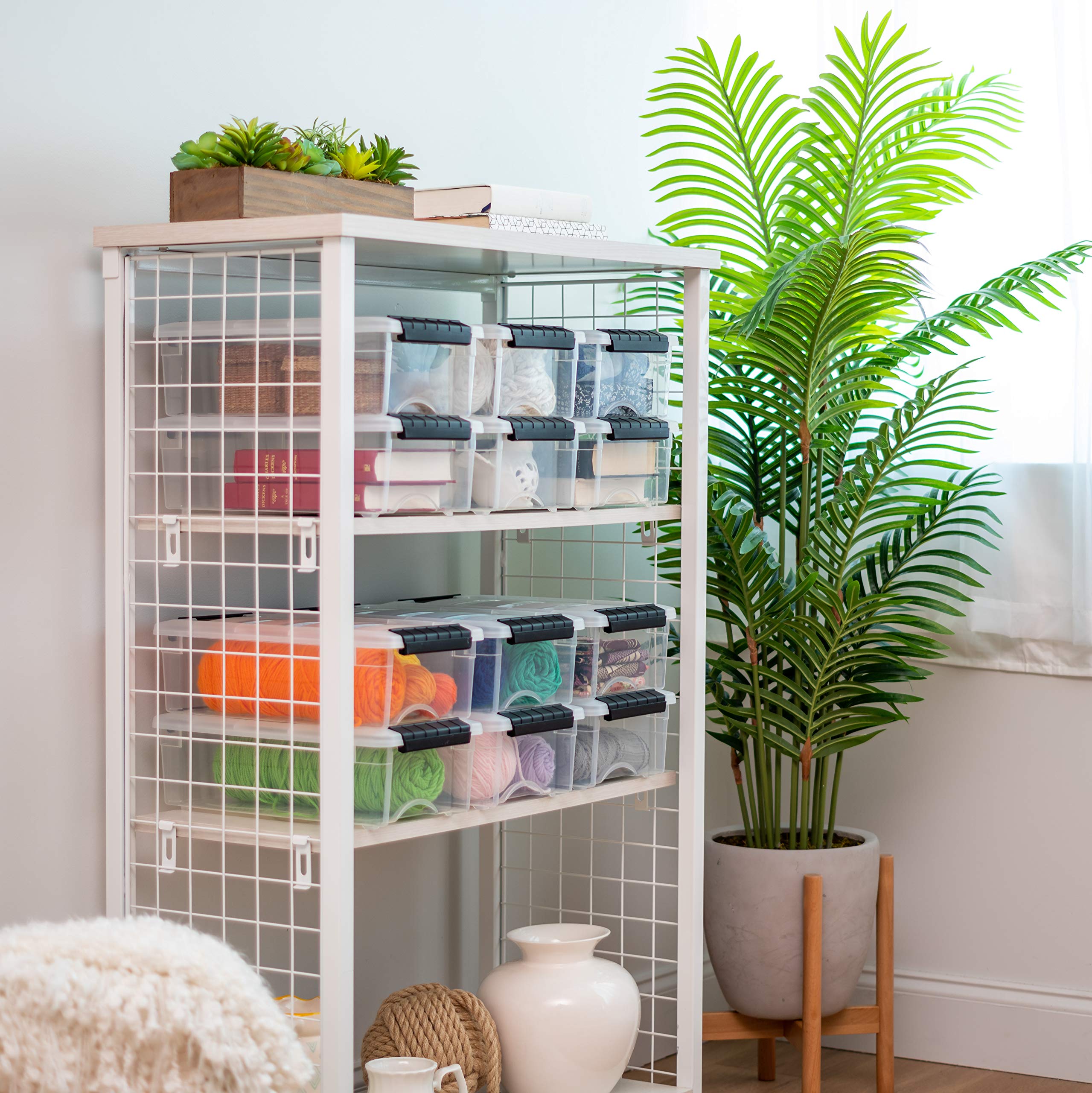 IRIS USA see-through design bin shows contents at a glance, ideal for quick checks
