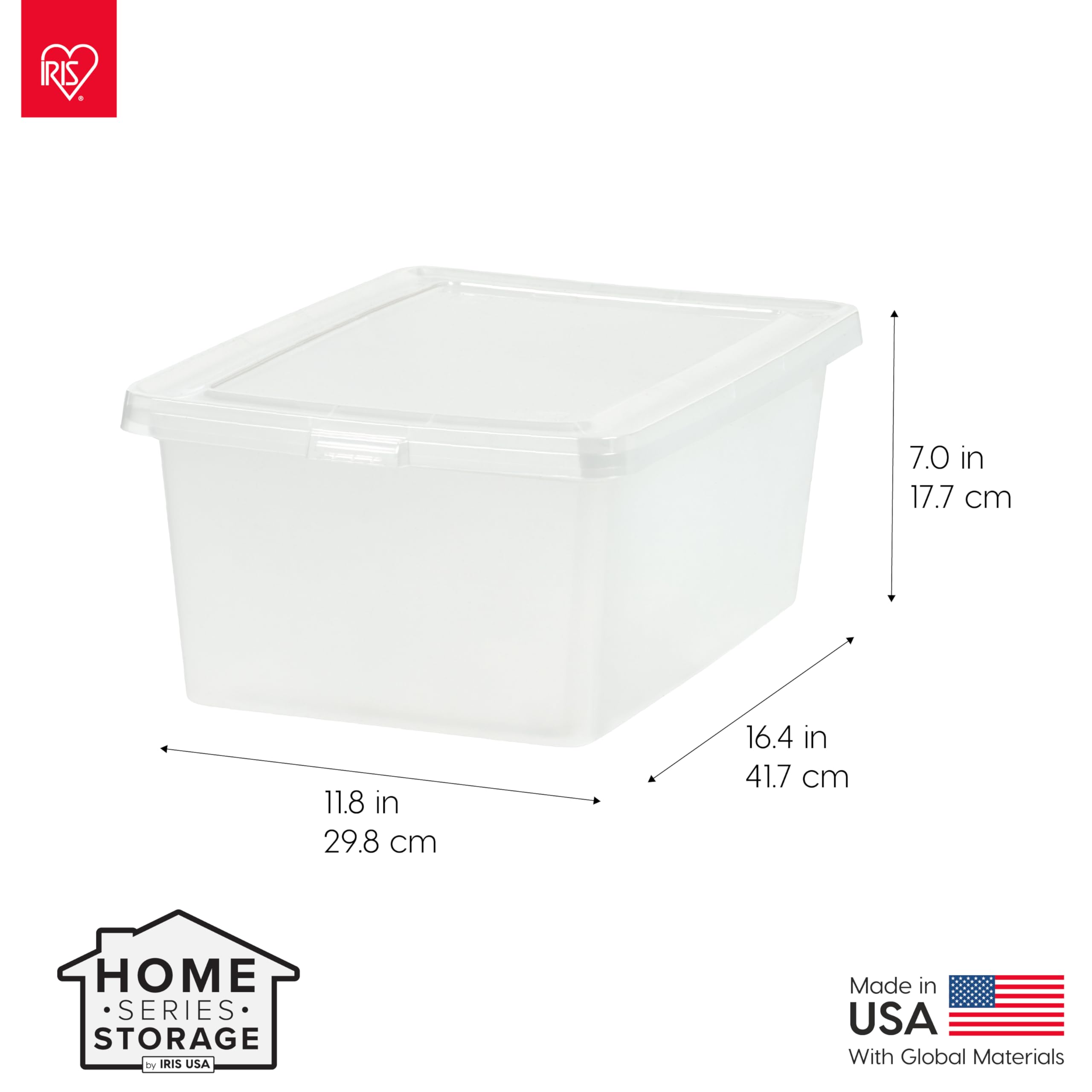 IRIS USA see-through design helps locate items fast on shelves or desks.