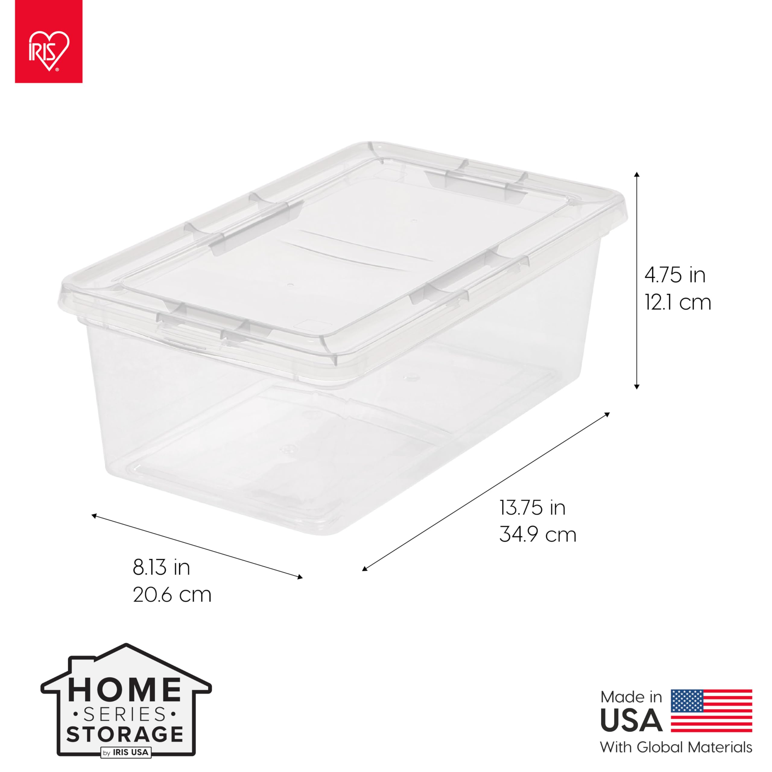 IRIS USA see-through design highlights contents without unstacking.