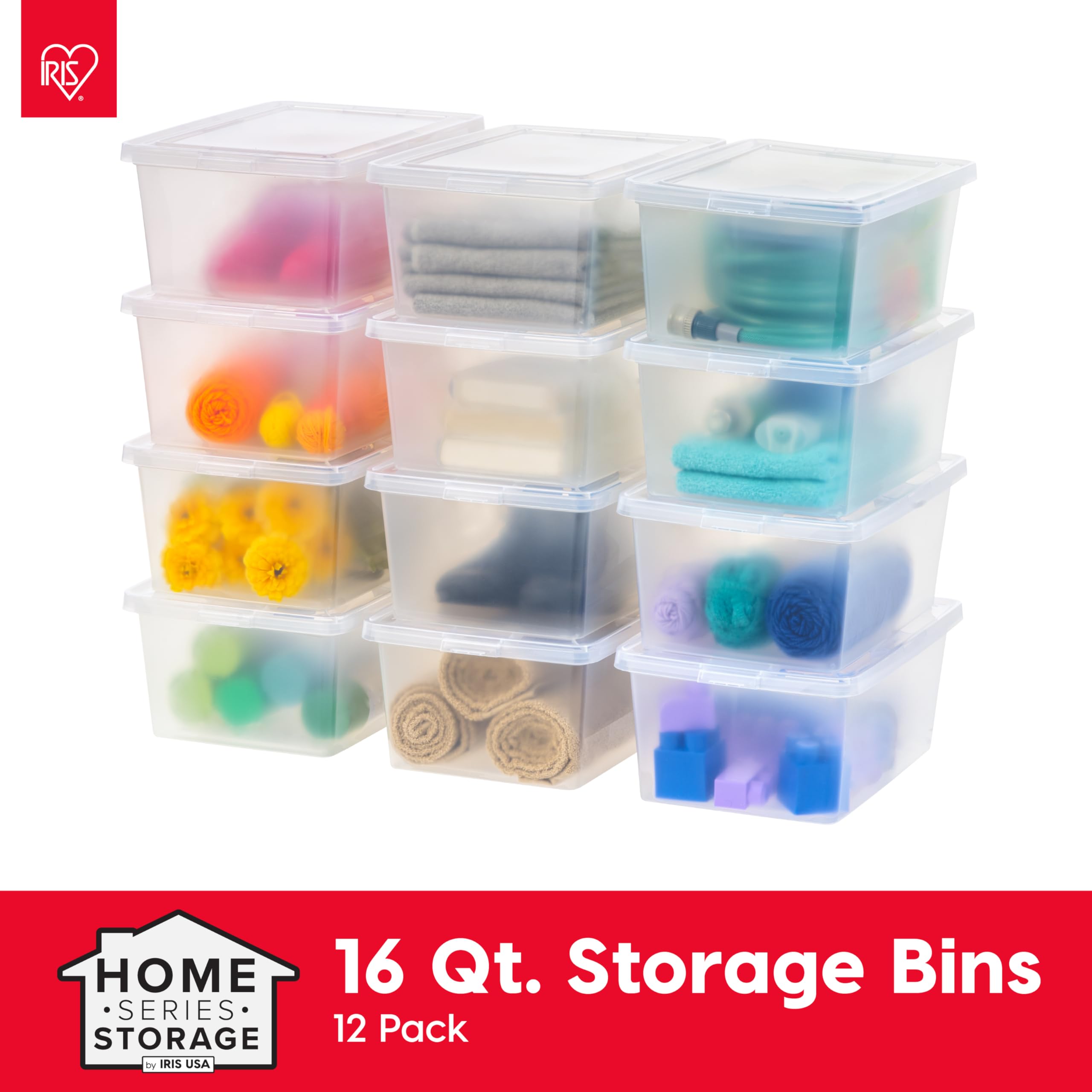 IRIS USA shoe box storage keeps footwear organized and easy to access.