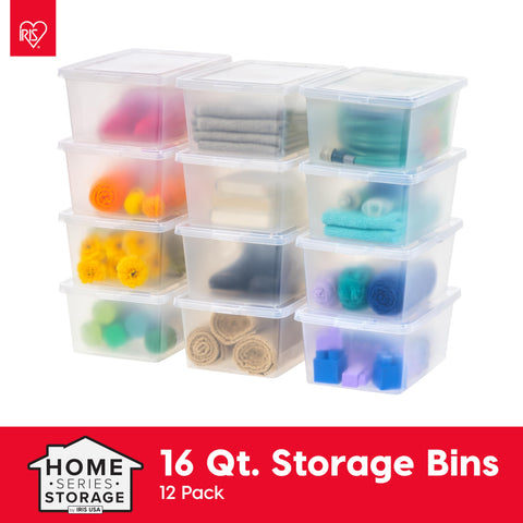 IRIS USA shoe box storage keeps footwear organized and easy to access.