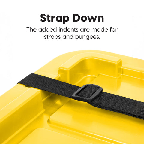 Snap-on lockable lid on IRIS bin for secure storage (lock not included)