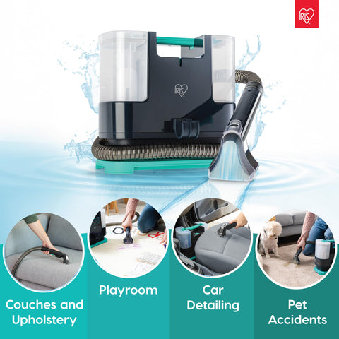 IRIS USA 1000mL water tank highlighted for longer cleaning sessions and less refills
