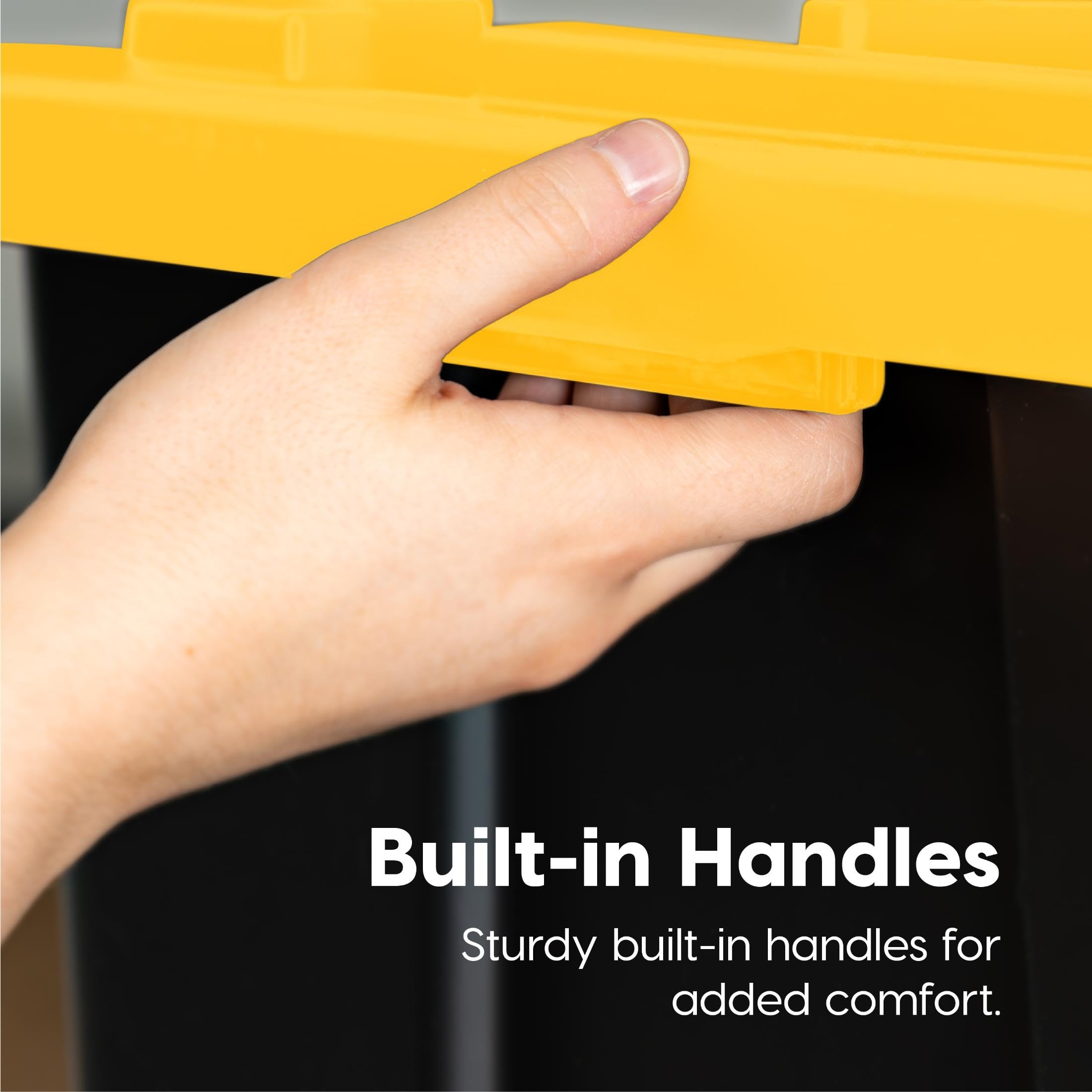 Tapered nesting design by IRIS USA saves space when storing empty bins
