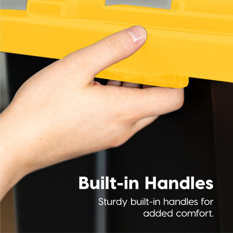 Tapered nesting design by IRIS USA saves space when storing empty bins