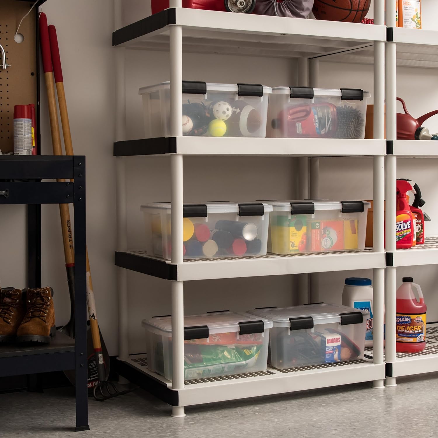 IRIS USA WeatherPro gasket seal blocks moisture and dust during storage.