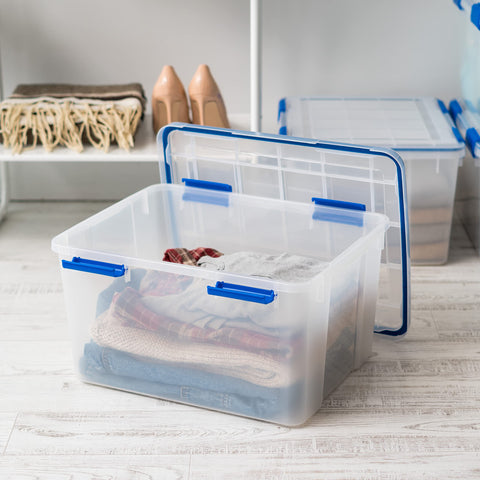 Gasket seal detail keeps moisture and dust out of stored items.