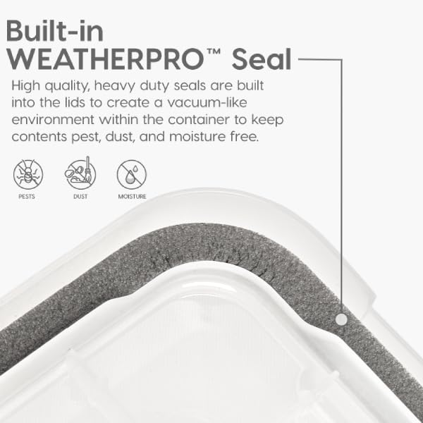 WeatherPro grooved stackable design facilitates stable storage.