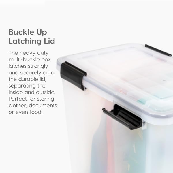 IRIS WeatherPro latch system keeps contents securely closed.