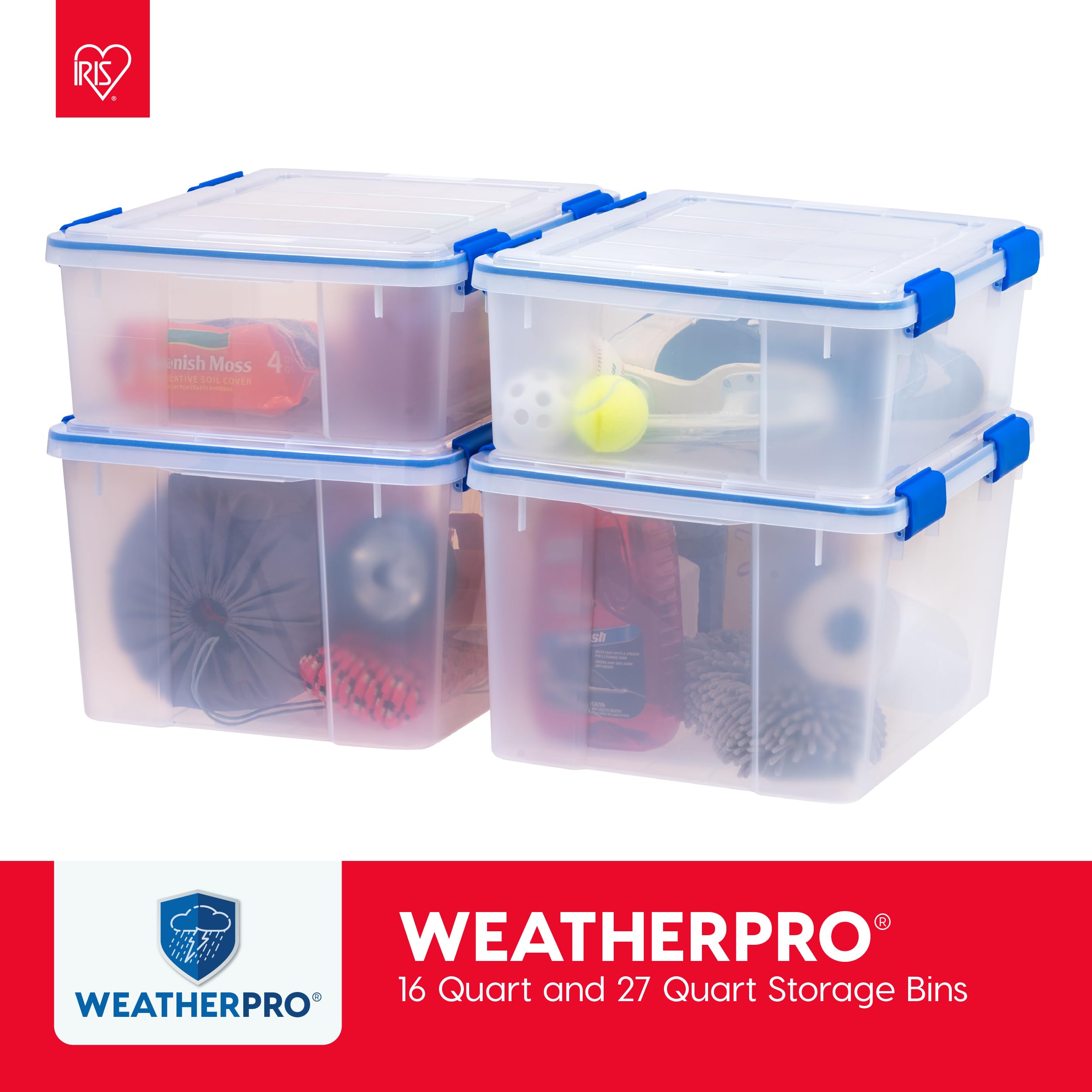 WeatherPro stack-and-store capability for organized spaces
