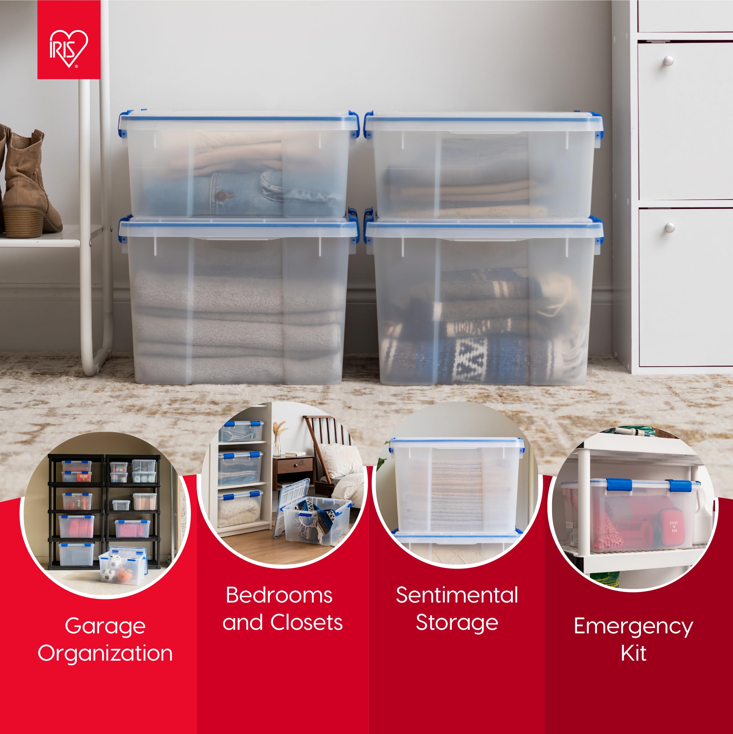 IRIS WeatherPro tight buckles securing the lid for transport