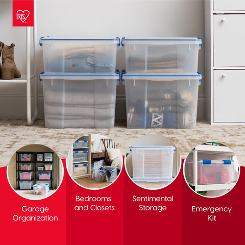 IRIS WeatherPro tight buckles securing the lid for transport