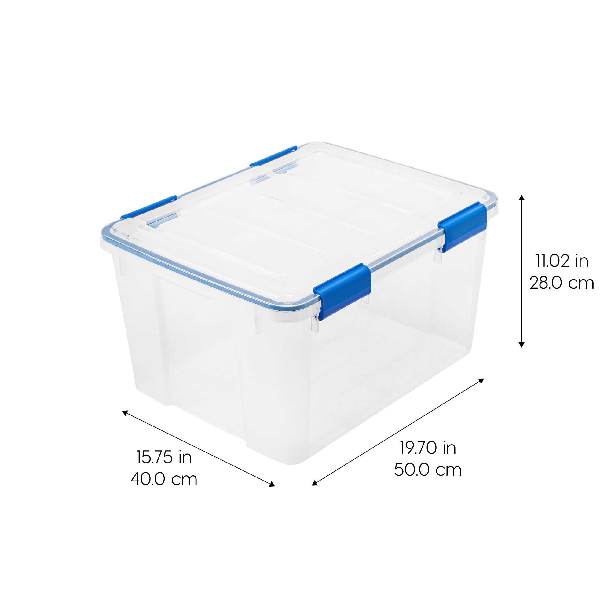 Close up of WeatherPro latch system showing a tight seal for contents.