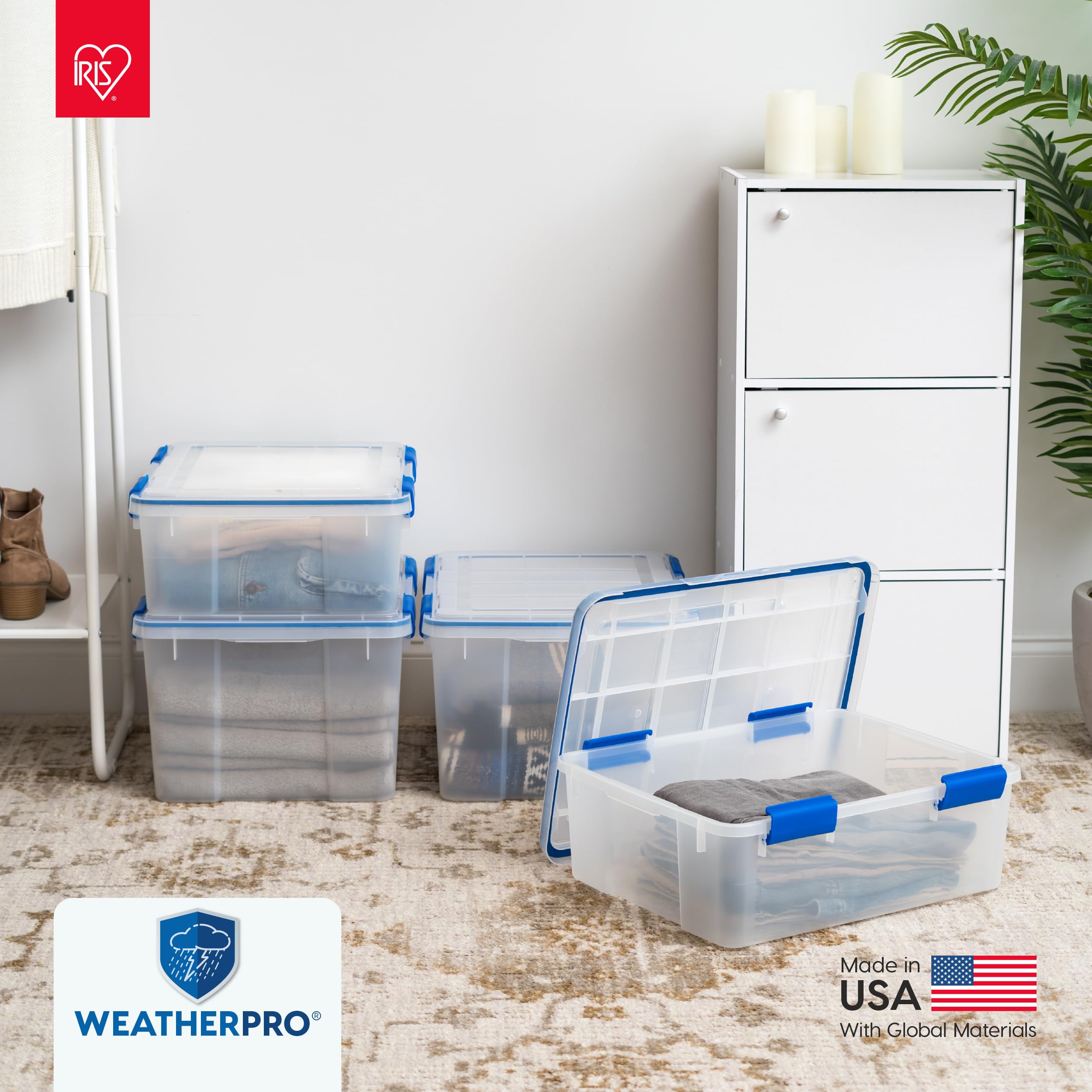 US-made IRIS WeatherPro durable storage bin