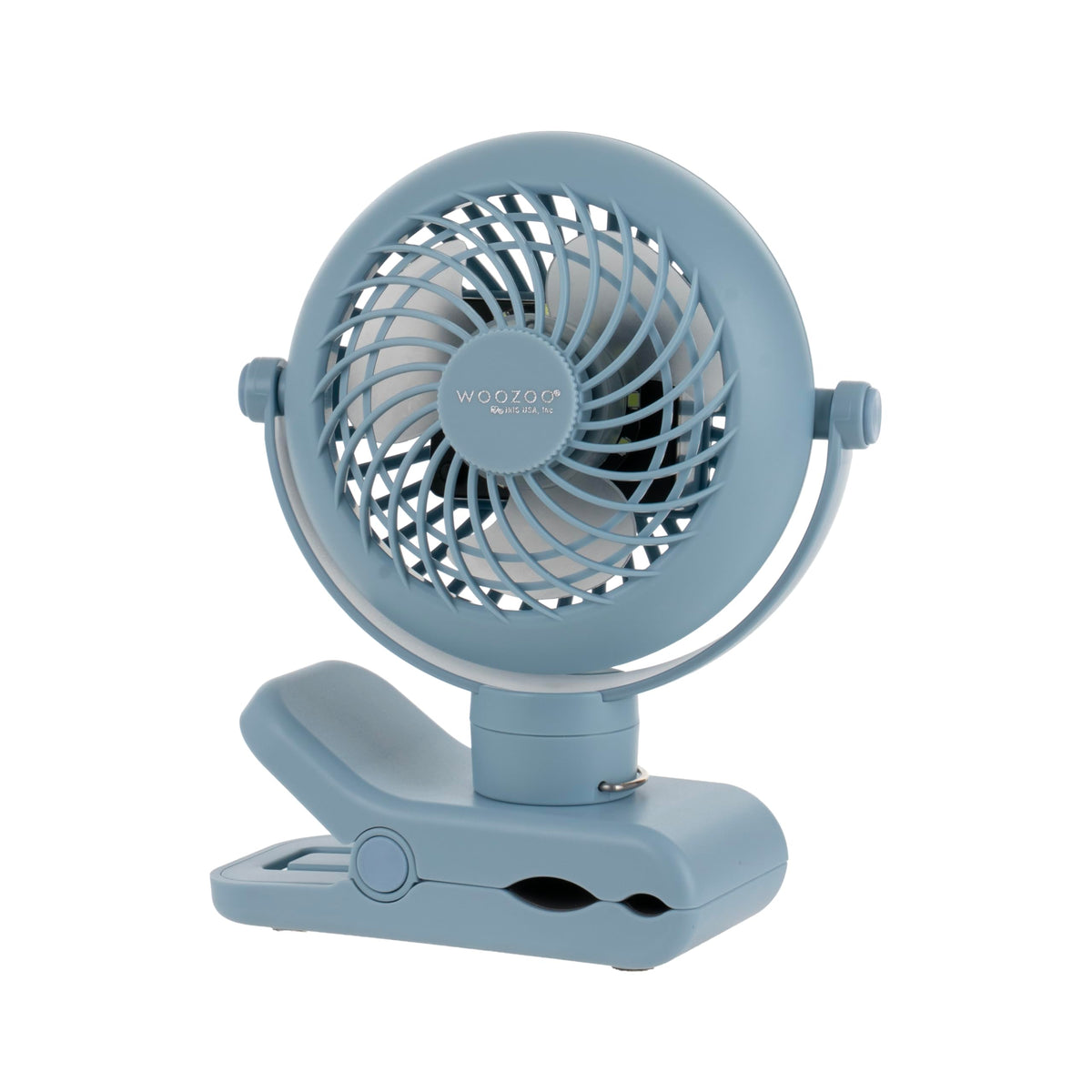 IRIS USA Woozoo clip-on fan clip for portable cooling on desks, strollers, and tents.