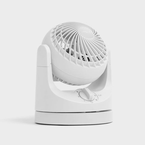 Sleek white finish of WOOZOO desk fan complements bedroom or office