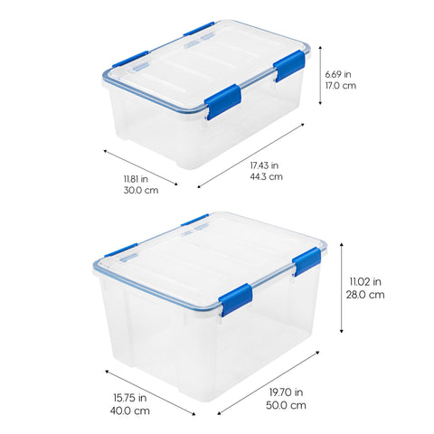WeatherPro bins showing tapered bodies for compact nesting.