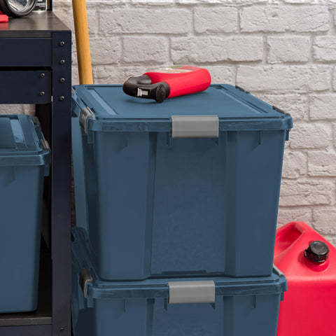 IRIS WeatherPro USA-made navy bin offering BPA-free reliability.