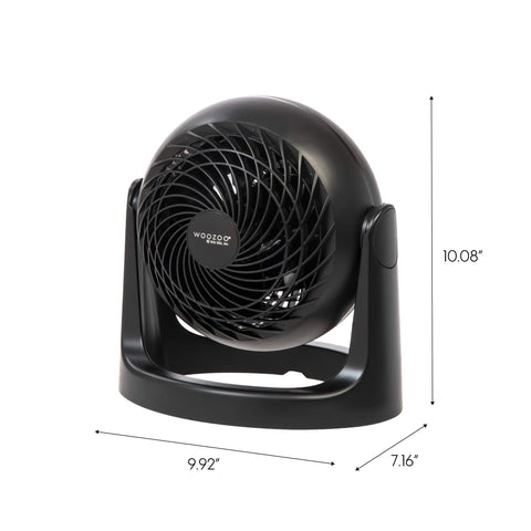 IRIS USA WOOZOO desk fan is portable and lightweight for easy setup.