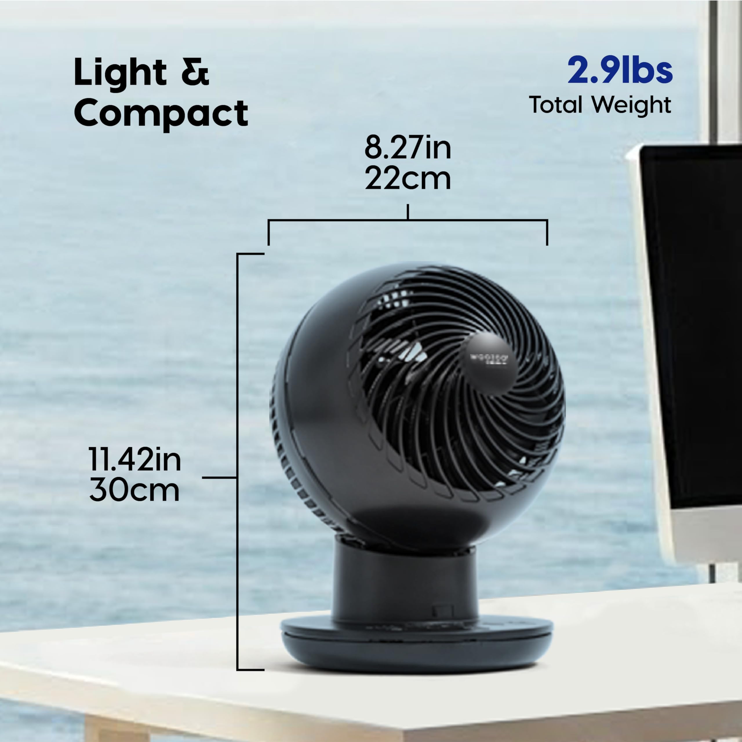 IRIS USA WOOZOO fan oscillation provides whole-room comfort.