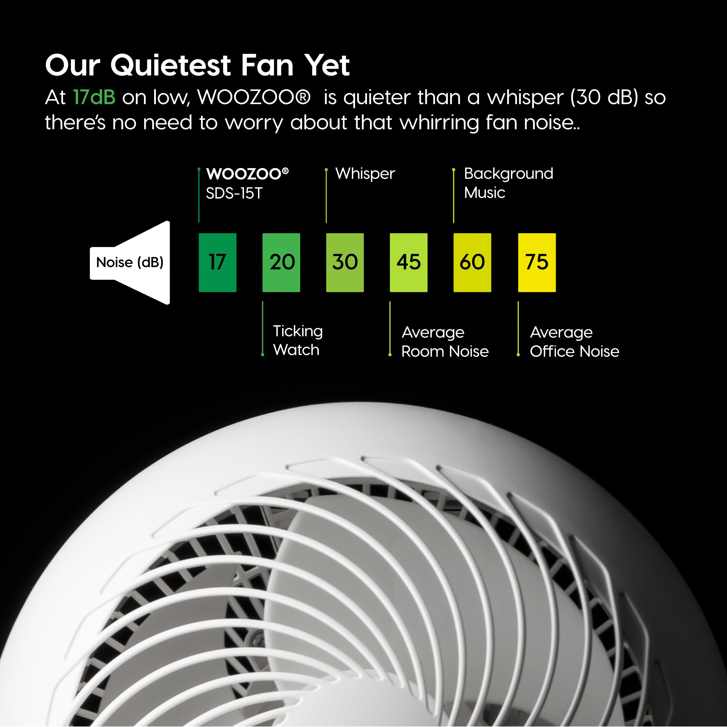IRIS WOOZOO air circulator fan near-silent mode for study or sleep