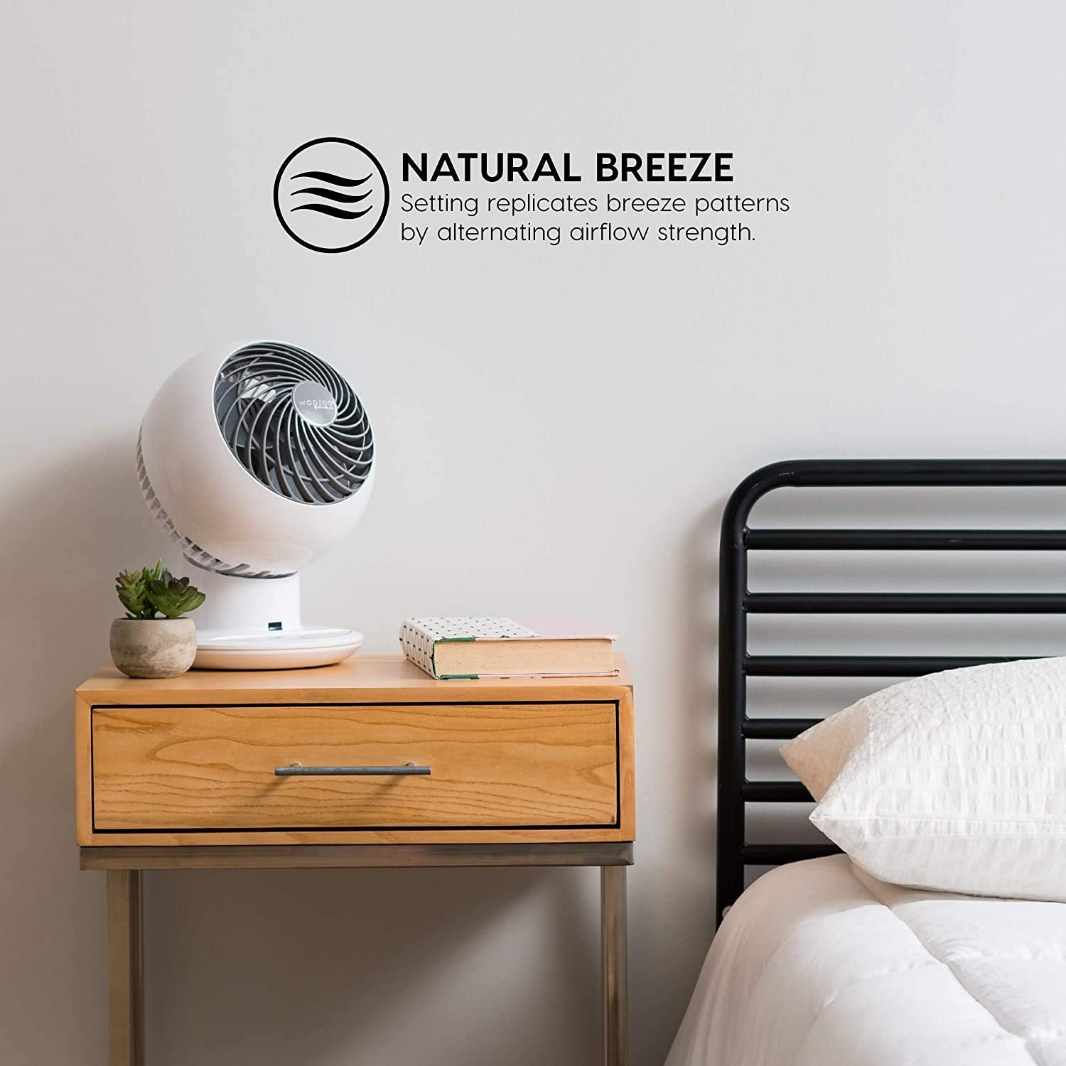 IRIS Woozoo natural breeze setting delivering a refreshing feel