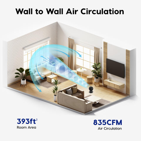 IRIS USA WOOZOO table fan with eight speeds for bedroom or office.