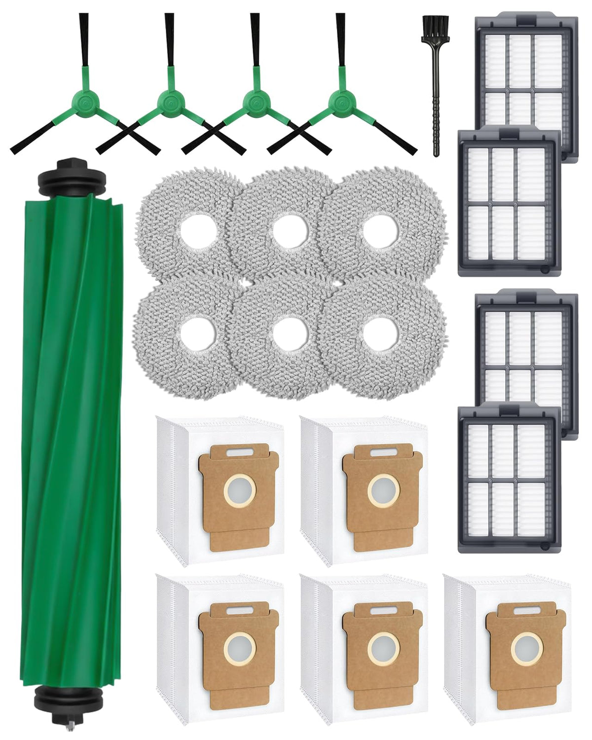 iRobacc Roomba Plus main brush with anti-tangle fins for consistent suction