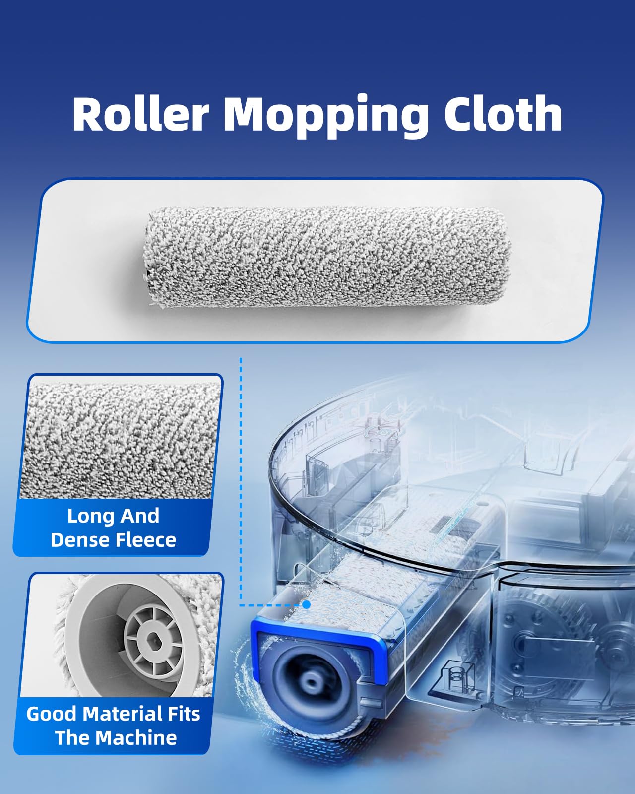 iRobacc T80 Omni mop roller 1 absorbs spills and dries quickly